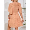 Dokotoo Womens Dresses 2026 Deep V Neck Elegant Bow tie Mini Dress S-XL(Z Orange B)