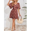 Dokotoo Womens Dresses 2026 Deep V Neck Elegant Bow tie Mini Dress S-XL(Z Red)