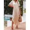 Dokotoo Womens Long Cardigans Swimsuit Cover Ups Summer Beach Dress(Apricot)