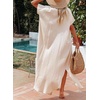 Dokotoo Womens Long Cardigans Swimsuit Cover Ups Summer Beach Dress(Apricot)