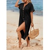 Dokotoo Womens Long Cardigans Swimsuit Cover Ups Summer Beach Dress(Black)