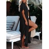Dokotoo Womens Long Cardigans Swimsuit Cover Ups Summer Beach Dress(Black)