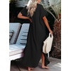 Dokotoo Womens Long Cardigans Swimsuit Cover Ups Summer Beach Dress(Black)