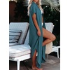 Dokotoo Womens Long Cardigans Swimsuit Cover Ups Summer Beach Dress(Blue 2)