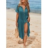 Dokotoo Womens Long Cardigans Swimsuit Cover Ups Summer Beach Dress(Blue 2)