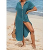 Dokotoo Womens Long Cardigans Swimsuit Cover Ups Summer Beach Dress(Blue 2)