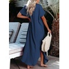 Dokotoo Womens Long Cardigans Swimsuit Cover Ups Summer Beach Dress(Blue)