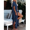 Dokotoo Womens Long Cardigans Swimsuit Cover Ups Summer Beach Dress(Blue)