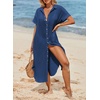 Dokotoo Womens Long Cardigans Swimsuit Cover Ups Summer Beach Dress(Blue)