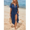Dokotoo Womens Long Cardigans Swimsuit Cover Ups Summer Beach Dress(Blue)