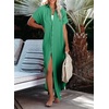 Dokotoo Womens Long Cardigans Swimsuit Cover Ups Summer Beach Dress(Bright Green)