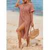 Dokotoo Womens Long Cardigans Swimsuit Cover Ups Summer Beach Dress(Brown)