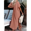 Dokotoo Womens Long Cardigans Swimsuit Cover Ups Summer Beach Dress(Brown)