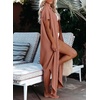 Dokotoo Womens Long Cardigans Swimsuit Cover Ups Summer Beach Dress(Brown)