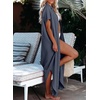 Dokotoo Womens Long Cardigans Swimsuit Cover Ups Summer Beach Dress(Dark Grey)