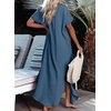 Dokotoo Womens Long Cardigans Swimsuit Cover Ups Summer Beach Dress(Dusk Blue)