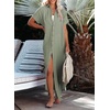 Dokotoo Womens Long Cardigans Swimsuit Cover Ups Summer Beach Dress(Green 02)