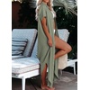 Dokotoo Womens Long Cardigans Swimsuit Cover Ups Summer Beach Dress(Green 02)