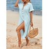 Dokotoo Womens Long Cardigans Swimsuit Cover Ups Summer Beach Dress(Light Blue)
