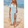 Dokotoo Womens Long Cardigans Swimsuit Cover Ups Summer Beach Dress(Light Blue)
