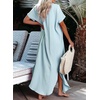 Dokotoo Womens Long Cardigans Swimsuit Cover Ups Summer Beach Dress(Light Blue)