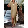Dokotoo Womens Long Cardigans Swimsuit Cover Ups Summer Beach Dress(Light French Beige)