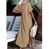 Dokotoo Womens Long Cardigans Swimsuit Cover Ups Summer Beach Dress(Light French Beige)