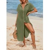 Dokotoo Womens Long Cardigans Swimsuit Cover Ups Summer Beach Dress(Moss Green)