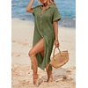 Dokotoo Womens Long Cardigans Swimsuit Cover Ups Summer Beach Dress(Moss Green)