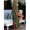 Dokotoo Womens Long Cardigans Swimsuit Cover Ups Summer Beach Dress(Moss Green)
