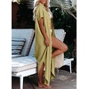 Dokotoo Womens Long Cardigans Swimsuit Cover Ups Summer Beach Dress(Pear Green)