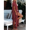 Dokotoo Womens Long Cardigans Swimsuit Cover Ups Summer Beach Dress(Red)