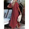 Dokotoo Womens Long Cardigans Swimsuit Cover Ups Summer Beach Dress(Red)