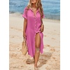 Dokotoo Womens Long Cardigans Swimsuit Cover Ups Summer Beach Dress(Rose)