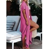 Dokotoo Womens Long Cardigans Swimsuit Cover Ups Summer Beach Dress(Rose)