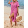 Dokotoo Womens Long Cardigans Swimsuit Cover Ups Summer Beach Dress(Rose)