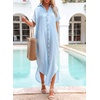 Dokotoo Womens Long Cardigans Swimsuit Cover Ups Summer Beach Dress(Sky Blue)