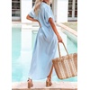 Dokotoo Womens Long Cardigans Swimsuit Cover Ups Summer Beach Dress(Sky Blue)