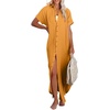 Dokotoo Womens Long Cardigans Swimsuit Cover Ups Summer Beach Dress(Vitality Orange)