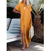 Dokotoo Womens Long Cardigans Swimsuit Cover Ups Summer Beach Dress(Vitality Orange)