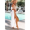 Dokotoo Womens Long Cardigans Swimsuit Cover Ups Summer Beach Dress(White)
