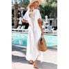 Dokotoo Womens Long Cardigans Swimsuit Cover Ups Summer Beach Dress(White)