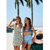 Dokotoo Womens Shorts Summer Elastic Waist Wide Leg Lace Beach Cover Ups(Blue)
