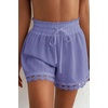 Dokotoo Womens Shorts Summer Elastic Waist Wide Leg Lace Beach Cover Ups(Purple)