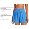 Dokotoo Womens Shorts Summer Elastic Waist Wide Leg Lace Beach Cover Ups(Sky Blue)