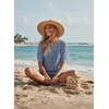 Dokotoo Womens Summer Short Sleeve Crochet Tops Hollow Out Floral Sweaters Beach Vacation Cruise Outfits(Blue)