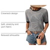 Dokotoo Womens Summer Short Sleeve Crochet Tops Hollow Out Floral Sweaters Beach Vacation Cruise Outfits(Colorblock Gray)