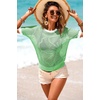 Dokotoo Womens Summer Short Sleeve Crochet Tops Hollow Out Floral Sweaters Beach Vacation Cruise Outfits(Colorblock Green)