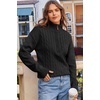 Dokotoo Women’s Sweaters 2026 Fall Winter Quarter Zip Ribbed Cable Knit(Black)