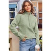 Dokotoo Women’s Sweaters 2026 Fall Winter Quarter Zip Ribbed Cable Knit(Laurel Green)